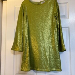 FRNCH Olive Green Sequin Mini Dress